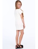 Rochie fete cu imprimeu, crem, NDZ8177 - Magazin online - Boutique